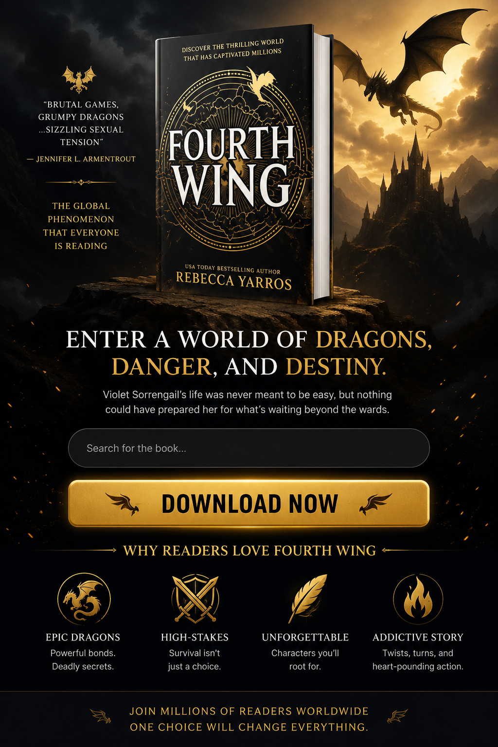 Fourth Wing fantasy promotional artwork
